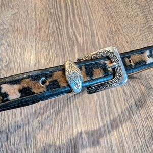 vintage BRIGHTON leather leopard belt M